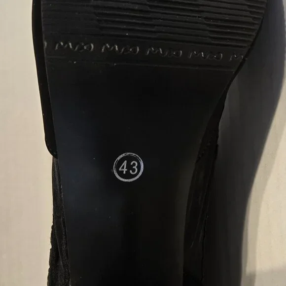 BLACK VELVET AND LACE WOMEN'S ANKLE BOOTS - Picture 3 of 5